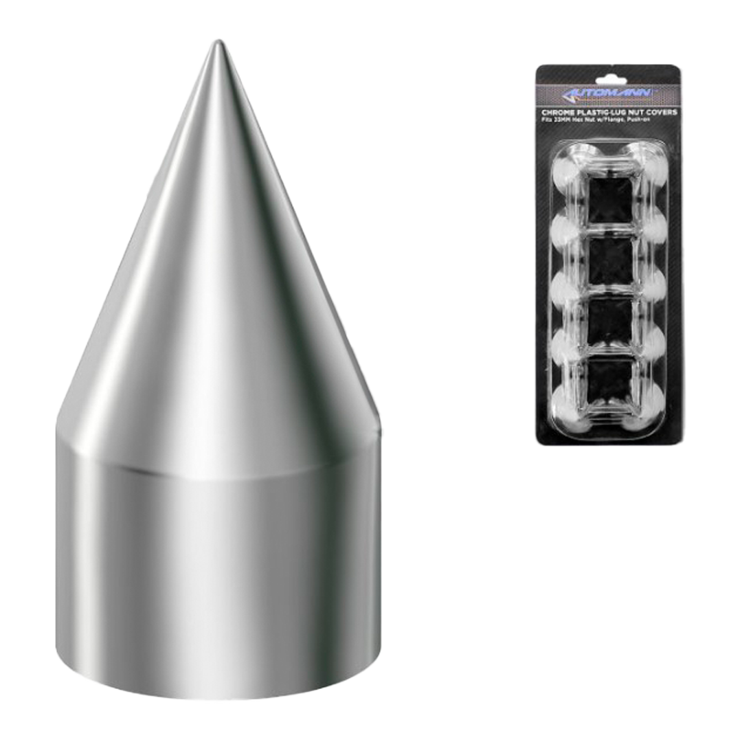 CHROME PLASTIC PUSH ON 10PK