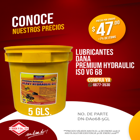 Lubricante Dana Premium Hydraulic ISO VG68